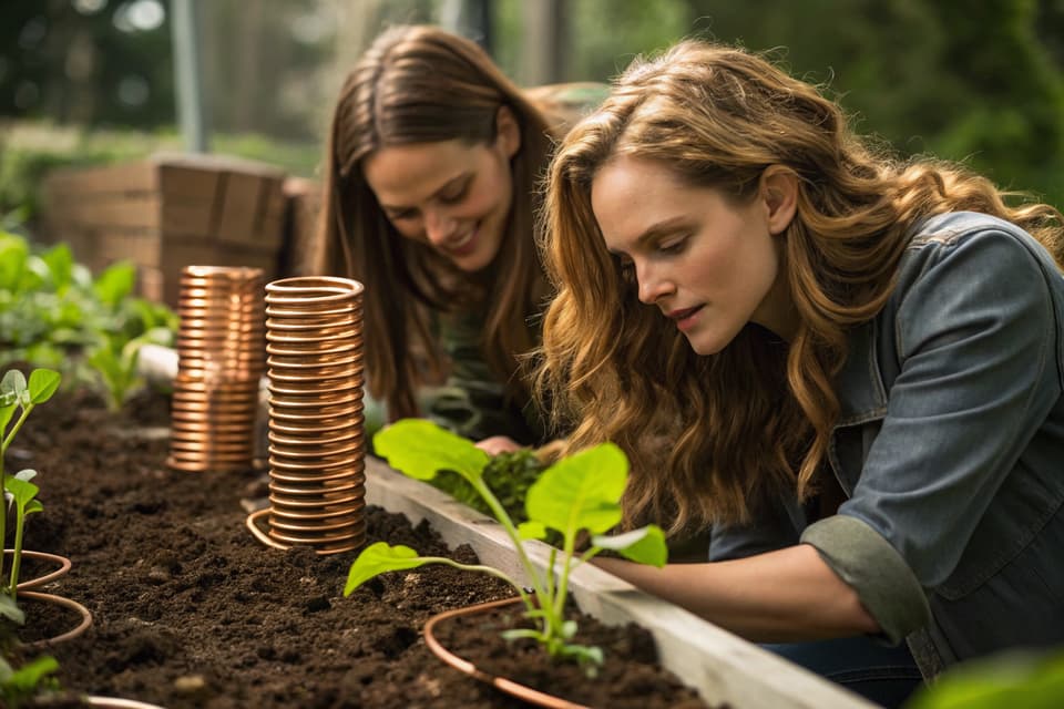 Installing copper coils near planting beds improved soil vitality, accelerated plant growth noticeably and enhanced overall garden productivity organically.