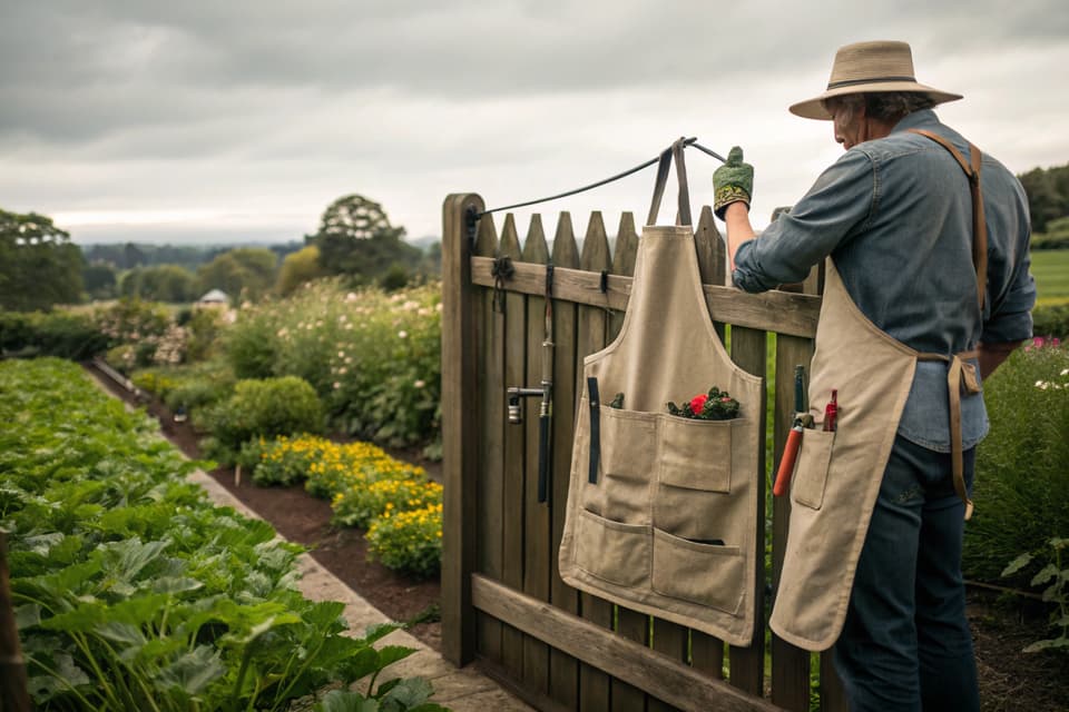 Selecting an apron with deep pockets helps me securely carry ties, gloves, pruners and seed packets comfortably around the garden.