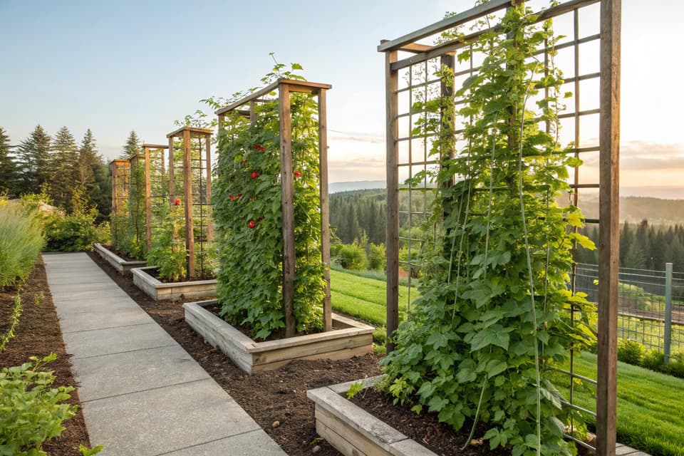 Plant compact, climbing varieties vertically in corner trellises; this maximized space production significantly improved my small backyard vegetable yield.