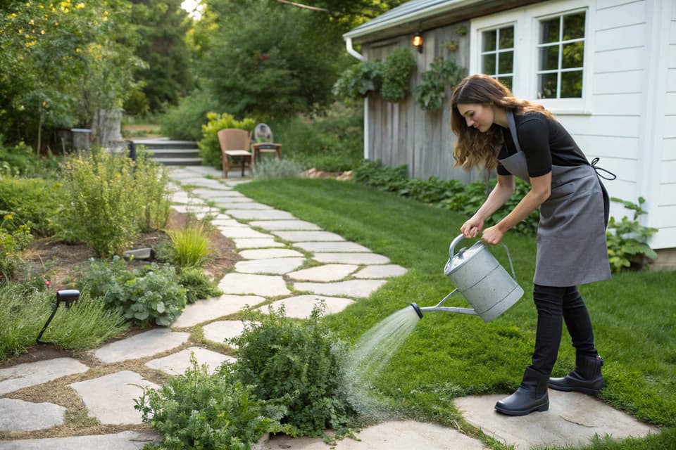 Boiling water poured directly on weeds in garden paths is an instant, chemical-free organic weed killer.